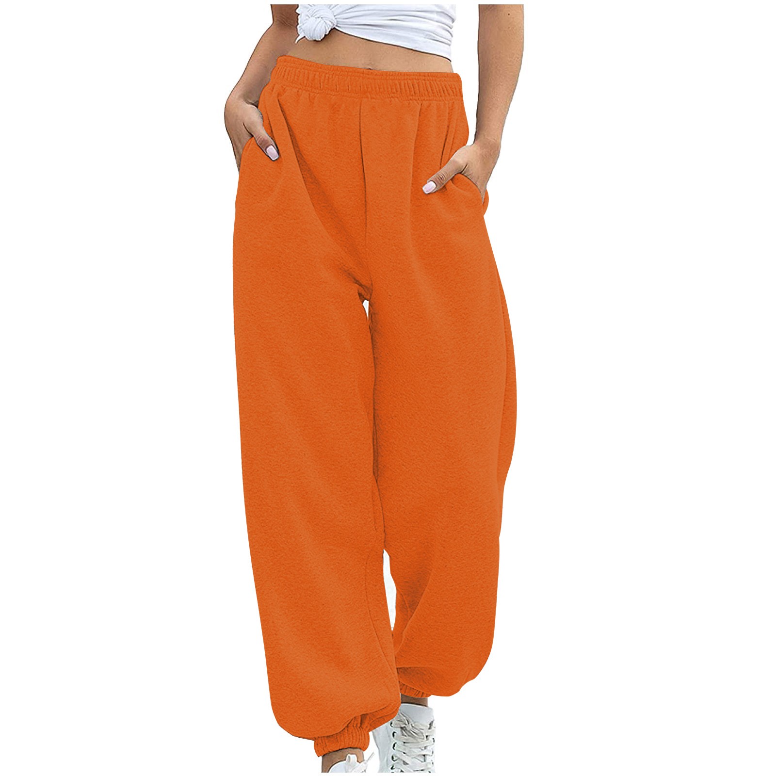 thumbnail image 5 of Pantalones de yoga de cintura alta con bolsillos para mujer - Pantalones de poliéster/spandex - Cómodos para hacer ejercicio/uso informal - Tallas S-XXL, 5 of 8